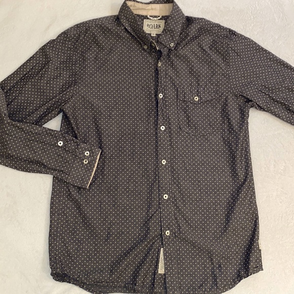 Roark Other - Roark gray polka dot men’s button down shirt Sz XL EUC
